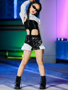 Kids Jazz Dance Clothing Online Red Hip Hop Suit Model Catwalk Show Fashion Girl Costume Girl Trendy Clothes