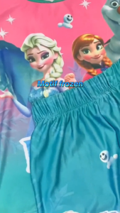 Setelan Sutra anak perempuan usia 1 sampai 6 tahun motif frozen kuromi dan balerinna cappucina