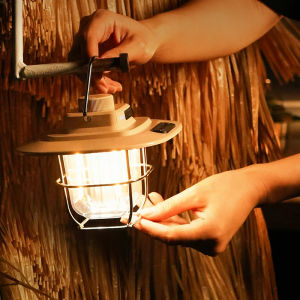 COBA LED Camping โคมไฟ Retro แขวนเต็นท์โคมไฟแบบพกพา Stepless Dimming Camping Light กันน้ําชาร์จโคมไฟฉุกเฉิน