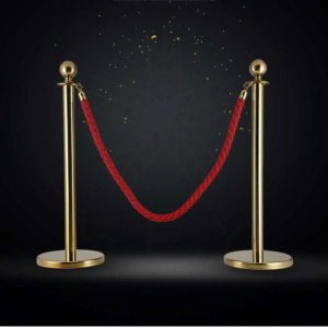 【Local Shipment】 1.5M Red Flannelette Barrier Stand Post Queue Rope for Hotel Supplies Standard Stanchion Hotel Amenitie Rope Displays Pole with Gold hook Hardware for VIP queue posts flannelette Queue Barrier Stand Posts Rope Hotel Supplies