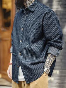MADEN | American Retro Checkered Casual Long Sleeve Shirt