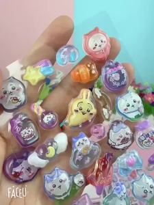 Bandai | Nhãn Dán Pha Lê 3D Họa Tiết Hoạt Hình Hachiware Usagi Phong Cách Dễ Thương Để Trang Trí Máy Tính Để Bàn Mô Hình Bandai Dành Cho Trẻ Em Trên 14 Tuổi