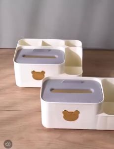 Kotak Tissue Estetik Rak Make Up Plastik Tempat Tisu Kamar Mandi Meja Kosmetik Storage Organizer Remote