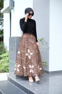 Rok Batik Payung Jumbo Panjang Lebar Dewasa Bawahan Batik Cap Premium Sogan Modern Klasik