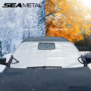 SEAMETAL Car Windshield Covers Winter Front Window Protector Covers Four Seasons Car Sunshade for Dash Cam Monitor