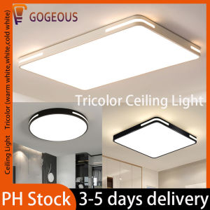 GOGEOUS modern ceiling light living room ceiling light tri color led ceiling light with remote Aluminum alloy led ceiling light Home Lighting Kitchen Bedroom Bathroom Surface Ceiling Lamp lights for ceiling led lights