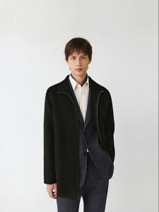 ICICLE | Full Wool Double-Faced Stand Collar Zip-Up Coat