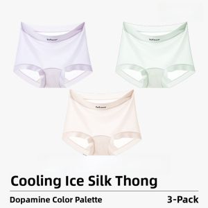 Miiow | MiiOW Cat Woman Seamless Ice Silk Briefs Womens Summer Thin Style Anti-Light Safety Shorts No Riding Up Four Corner Shorts