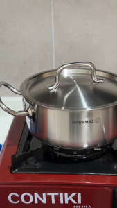 Korkmaz Proline Gastro Stainless Steel Cooking Pot - 18x8cm Induction Compatible Made in Turkey