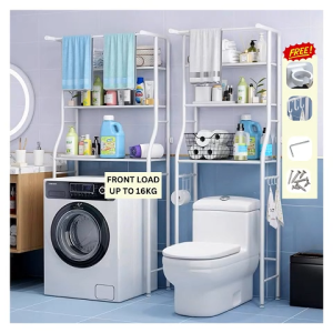 Ready Stock No Drill 3 Tier Toilet Rack Suction Adjustable Washing Machine Cabinet Heavy Duty Shelf Hanging Toilet Roll Towel Storage Organizer Front Load Rak Mesin Basuh Buka Depan 3 Tingkat Gantung Tuala Rak Tandas Bertingkat Bilik Mandi Anti Karat
