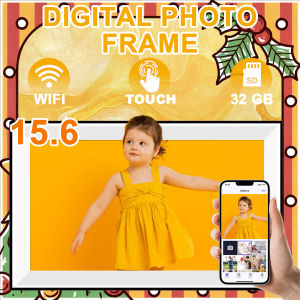 15.6 Inch Built-in 32GB WiFi Large Touch IPS Digital Photo Frame 1920*1080 WiFi Smart Frame Share Photos and Videos via Frameo