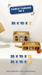 (isi 10 pcs) BOX EFLUTE 28x10x12 / Toples 650 gram Dus Toples Lebaran Natal Imlek Gable Box Dus Jinjing Dus Mika