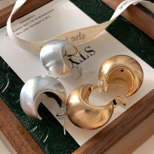 Luxurious Brushed Metal Minimalist Style Earrings Unique Design Fashionable Jewelry Fresh out Collection Alloy Geometric Stud Earrings for Women