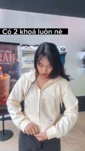 Áo Khoác Hoodie Zip Form Dáng Lửng IKAO STATION Form Croptop Chất Cotton Da Cá Cao Cấp Năng Động Chống Nắng Cản Bụi