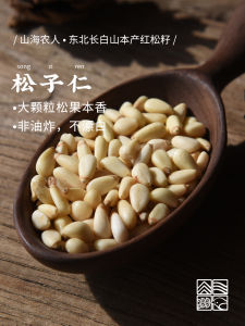 Wild Red Pine Nut Kernels Large Grains from Changbai Mountain Roasted Snacks Northeast Mountain Goods 200g by Shan Hai Nong Ren