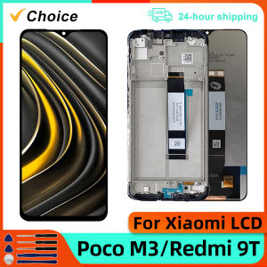 AAA++ IPS For Xiaomi Poco M3 LCD Display Touch Screen Digitizer For Redmi 9T Display With Frame M2010J19CG LCD Replacement Parts