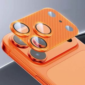Carbon Fiber Camera Lens Glass For iPhone 17 Pro Max/17 Pro Metal Lens Protector Full Cover Camera Lens Protective Film For iPhone 17 Pro Max Back Lens Cap