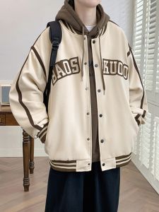Loose Baseball Jacket for Teenage Boys Spring Autumn High School Student Fashion Brand Boys Outerwear Long Sleeve Cotton Polyester