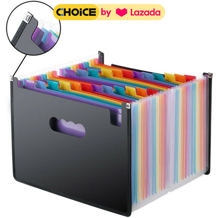 File Folder Organizer, 24 Pockets Expanding File Folder with Cloth Edge ...