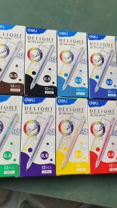 Bút bi gel bấm Deli G118 ngòi 0.5 - 12 màu tươi sáng tự chọn