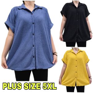Women Blouse Collar Design Plain Plus Size Good Quality