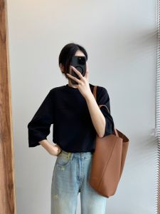 Áo Thun Cotton Dáng Rộng Cổ Tròn Tay Ngắn Mùa Hè Cho Nữ Thiết Kế Đơn Giản Thời Trang Thoải Mái Mặc Đi Làm