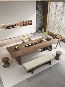Wabi-Sabi Style Large Solid Wood Tea Table And Chairs Office Tea Desk Combination 2023 New Model Tea Drinking Table