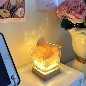 Modern Minimalist Bedroom Aromatherapy Essential Oil Diffuser Crystal Stone Storage Container Transparent Cup Night Light Decoration