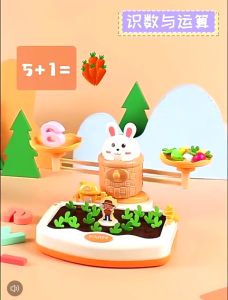 Đồ chơi Thu hoạch carot củ cải có kèm cân toán học hình thỏ cho bé học giỏi toán