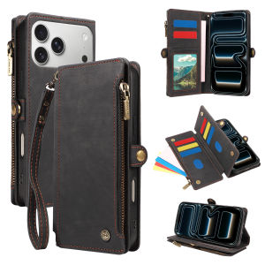 PU Leather Phone Case for IPhone 17e 16 15 14 13 12 11Pro Max Plus Mini with Card Slots Magnetic Flip RFID Blocking Wallet Cover