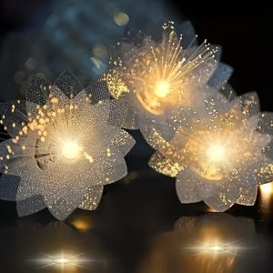 1.5M/3M Fiber Optic Flower Fairy String Lights Battery Powered for Wedding Festive Christmas Bedroom Indoor Outdoor Decor