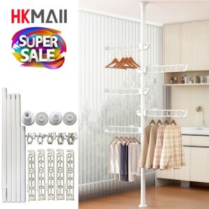 ราวแขวนเสื้อแนวตั้งแบบตั้งพื้น – ปรับระดับได้ ไม่ต้องเจาะผนัง แขวนได้จุใจ ประหยัดพื้นที่ สินค้าพร้อมส่งในไทย