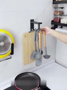 Rak Dapur Putar Tanpa Pukulan Aluminium Terpasang Di Dinding 10 Kait Panci Sekop Talenan Rak Pengait Gantungan Peralatan Alat Masak Dapur Spatula Lemari Kitchen Set Hanger Hook