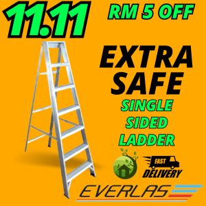 Everlas10 Steps Heavy Duty Aluminium Single Sided Ladder 10 Step Tangga Lipat Single Side Stairs Steps Ladder 家用梯子 楼梯 Everlast Ladderman Strongman My2Home
