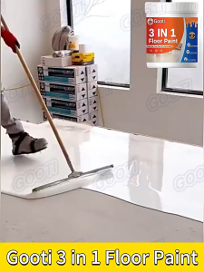 【3-In-1】 GOOTI Epoxy Floor Paint 1KG – Waterproof Wear-Resistant Anti-Slip Quick-Dry Dust-Proof Anti-Static for Cement/Tile Indoor/Outdoor Easy To Apply Liquid Floor Wax Red Household Suitable For Cement Floor Warehouse Workshop Garage Office Gym