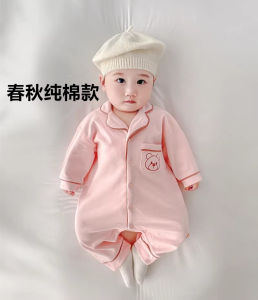 ชุดจั๊มสูทเด็กผ้าฝ้ายแท้แฟชั่นสําหรับทารกแรกเกิดเด็กชายและเด็กหญิงแขนยาวสไตล์สันทนาการชุดปีนเขาสําหรับฤดูใบไม้ผลิฤดูใบไม้ร่วงฤดูหนาว