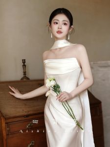 AISHINI | Đầm Cưới Pháp Không Quai Lụa