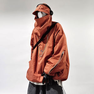 American Hip Hop Street Style Loose Casual Hooded Windproof Jacket