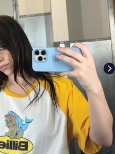 American Style Loose Fit Heavyweight Billie Eilish T-Shirt Youth Casual Cotton Crew Neck Short Sleeve Breathable T-Shirt