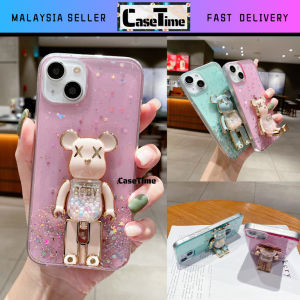 HUAWEI Nova 7se Y9 Prime P20 Mate 10 Pro shining transparent glitter bear stand case