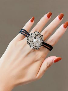 2023 South Korea Retro Camellia Hair Rope Young Adult Hair Elastic Band Hair Band for Bun Haircut Ponytail Head Rope