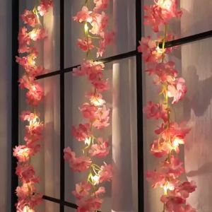 Simulated Pollen Colored Cherry Blossom Vine Light String Light Battery Powered String Light Festival Wedding Room Decoration