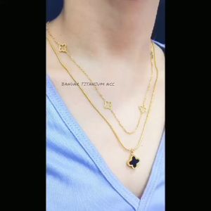 KALUNG TITANIUM BUNGA POLOS 2 LAYER ANTI LUNTUR & ANTI KARAT (COD)
