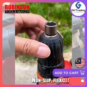 ROBINSON Magnetic Crump Bit Hex Nut Setter Screw Driving Bit 8mm Mata Pasang Ikat Skru Nut