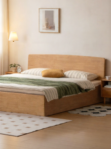 WEISHA | Storage Wooden Bed for Couples High-box