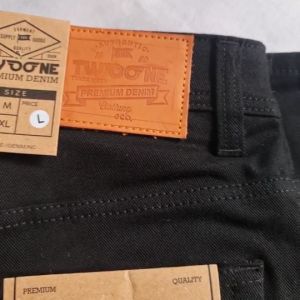 TWO ONE SINCE Celana Jeans Panjang Pria Slim Fit Strecth Hitam