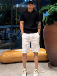 Quần Short Vải Lanh Trắng Mùa Hè Mỏng Thoáng Khí Cho Nam Quần Dài Năm Inch Rộng Rãi Thoải Mái Thoáng Khí Quần Dài Thường Ngày