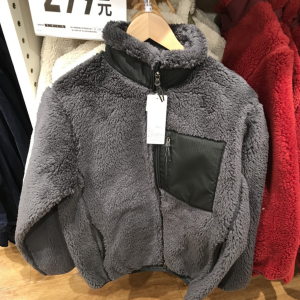 แจ็คเก็ตขนแกะฟูฟ่องแขนยาวแบบลำลองสำหรับคู่รัก แจ็คเก็ตขนแกะฟูฟ่องคอตั้งป้องกันลม แจ็คเก็ตผู้ชายและผู้หญิง แจ็คเก็ตผ้าฝ้าย