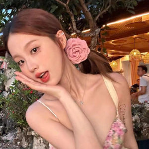 Red Rose Flower Hair Clip Womens Back of Head Side Sensation New Year Headwear  out Fashion Korean Style Hair Accessories