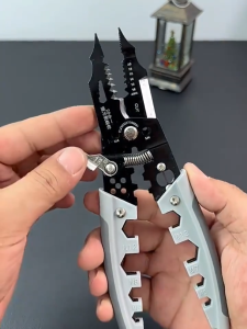 Multifunctional wire stripping pliers 28 in 1 powerful wire pulling pliers for cutting pressing branching winding and peeling electrical pliers